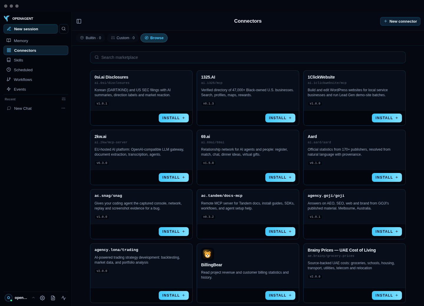 Released App beta 17 with server beta 39: BillingBear shares the marketplace grid with registry MCPs